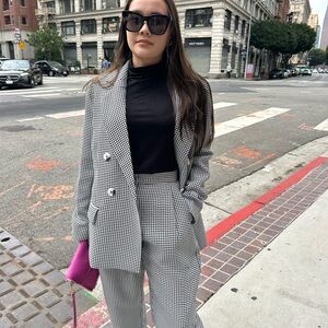 MINKPINK Black and White Houndstooth Pantsuits